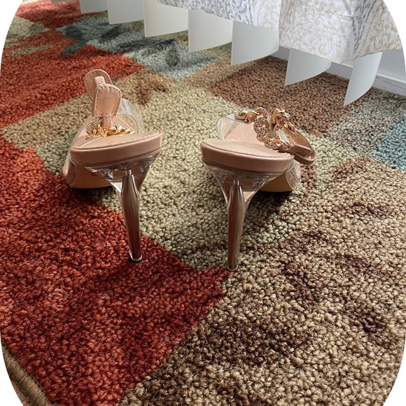 Stunner Embellished Slingback Clear Pumps. - Picture 5 of 6